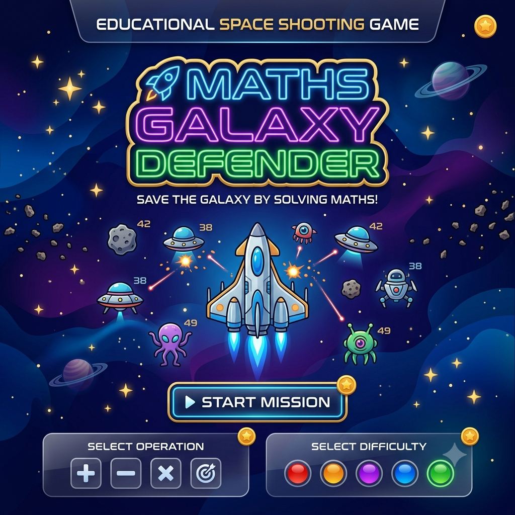 Maths Galaxy Defender - Galactic calculation calculation velocity task game